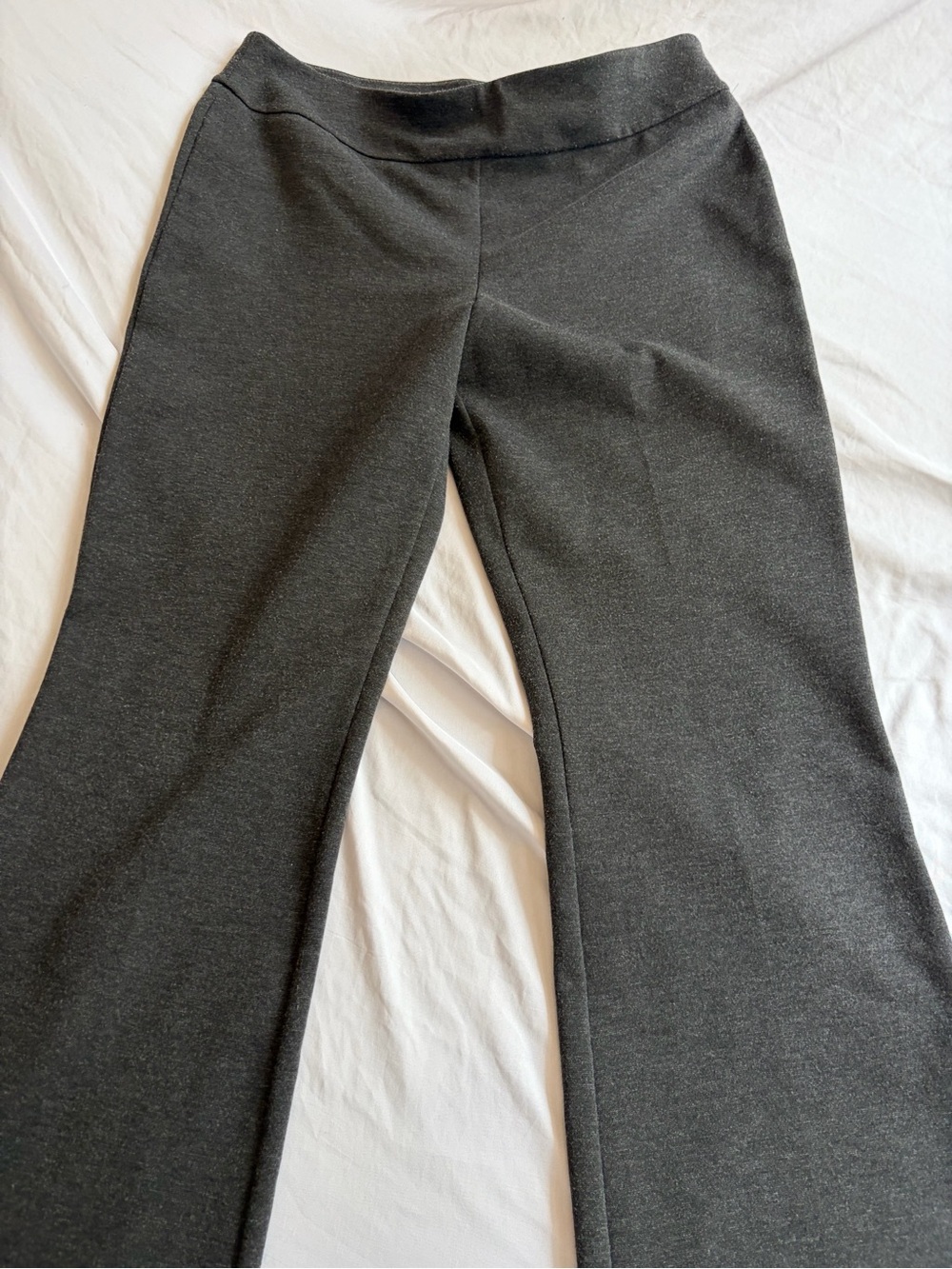 New York & Company Women’s Gray Wide Leg Dress Pants Size L Elastic Waist